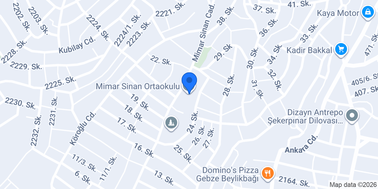 Mimar Sinan Ortaokulu konumu
