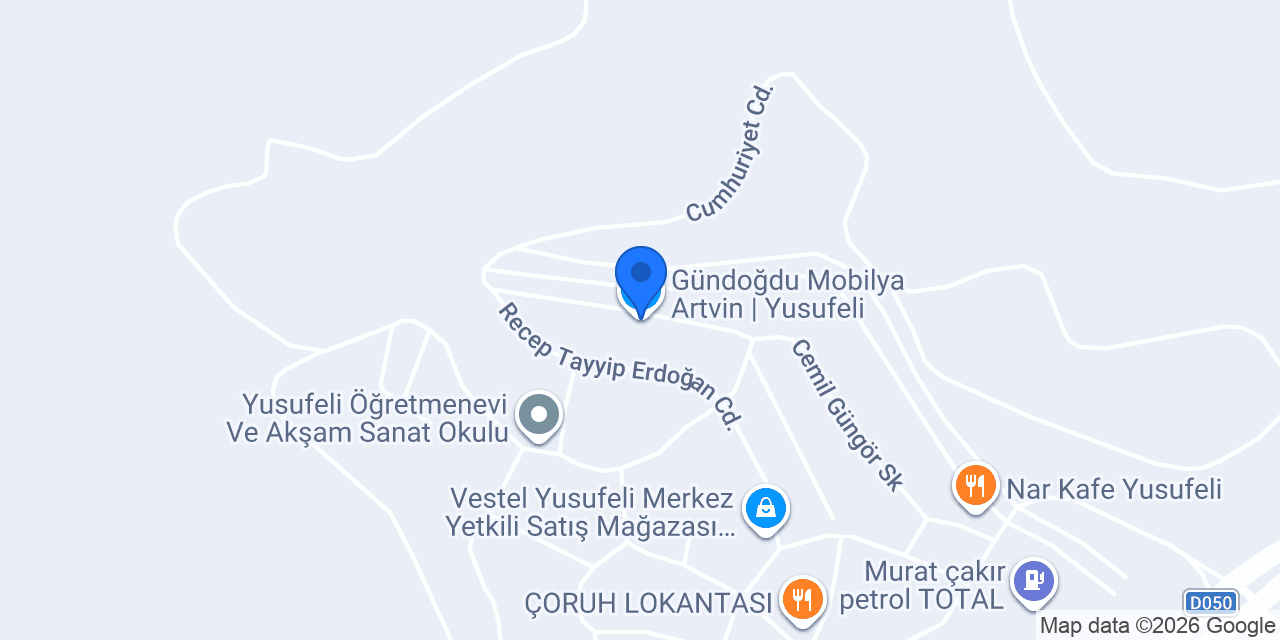 Gündoğdu Mobilya Artvin | Yusufeli konumu