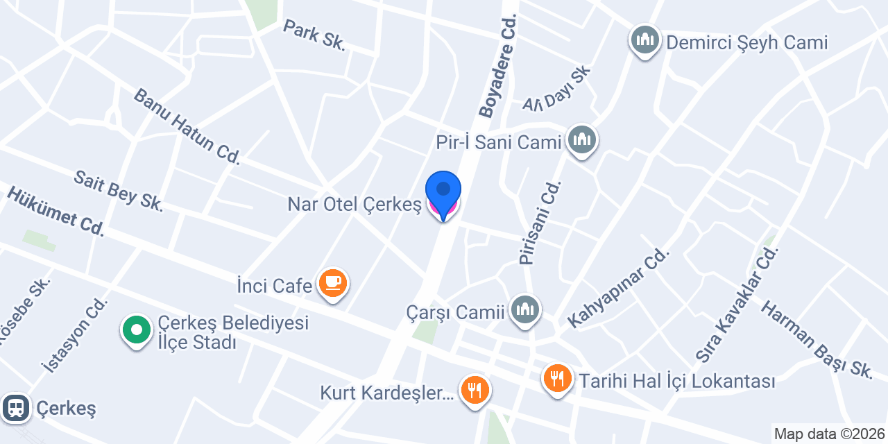 Nar Otel Çerkeş konumu