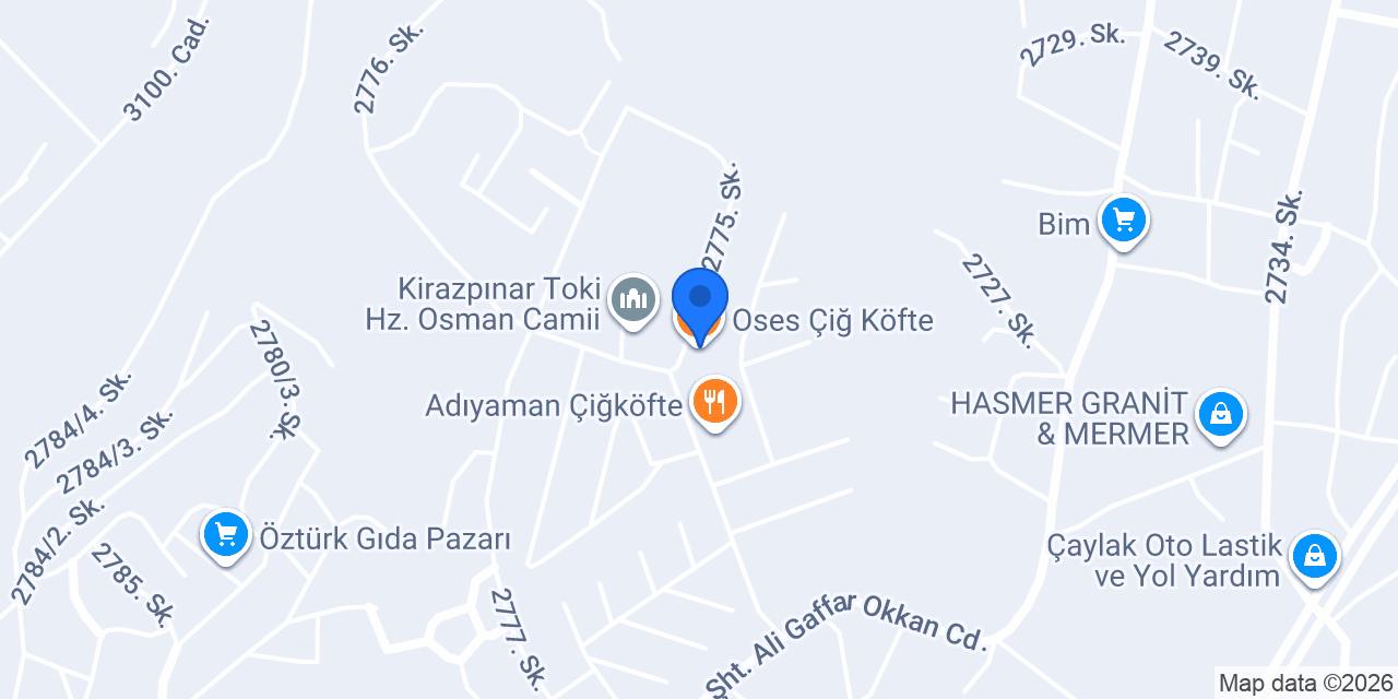 Oses Çiğ Köfte konumu