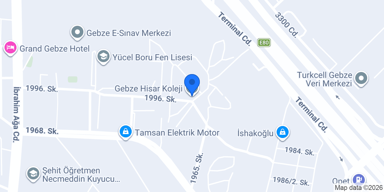 Gebze Hisar Koleji konumu
