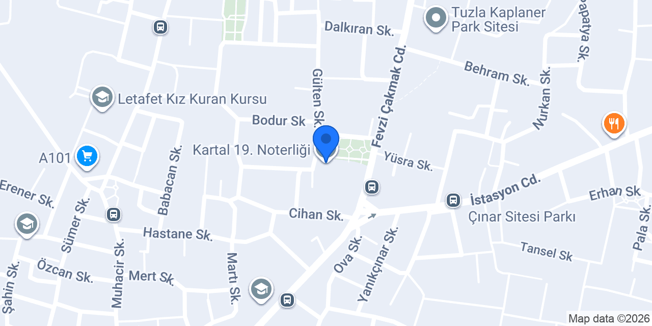 Kartal 19. Noterliği konumu