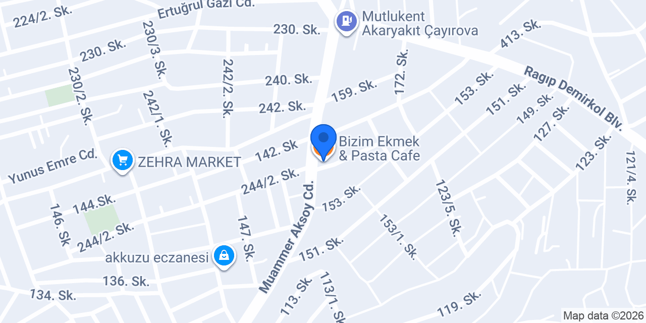 Bizim Ekmek & Pasta Cafe konumu