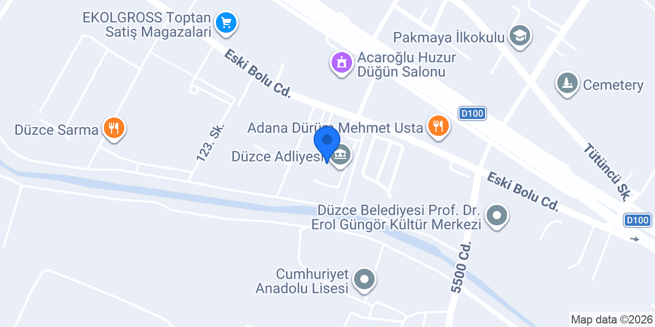 Düzce Adliyesi konumu