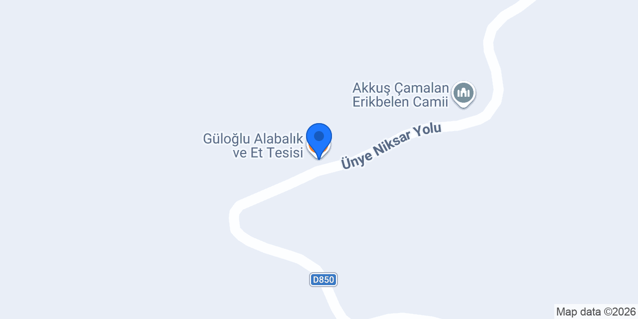 Güloğlu Alabalık ve Et Tesisi konumu