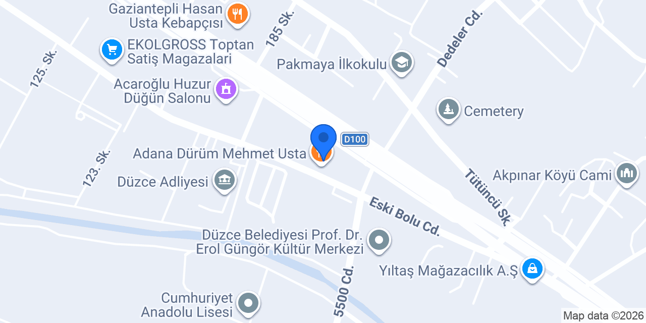 Adana Dürüm Mehmet Usta konumu