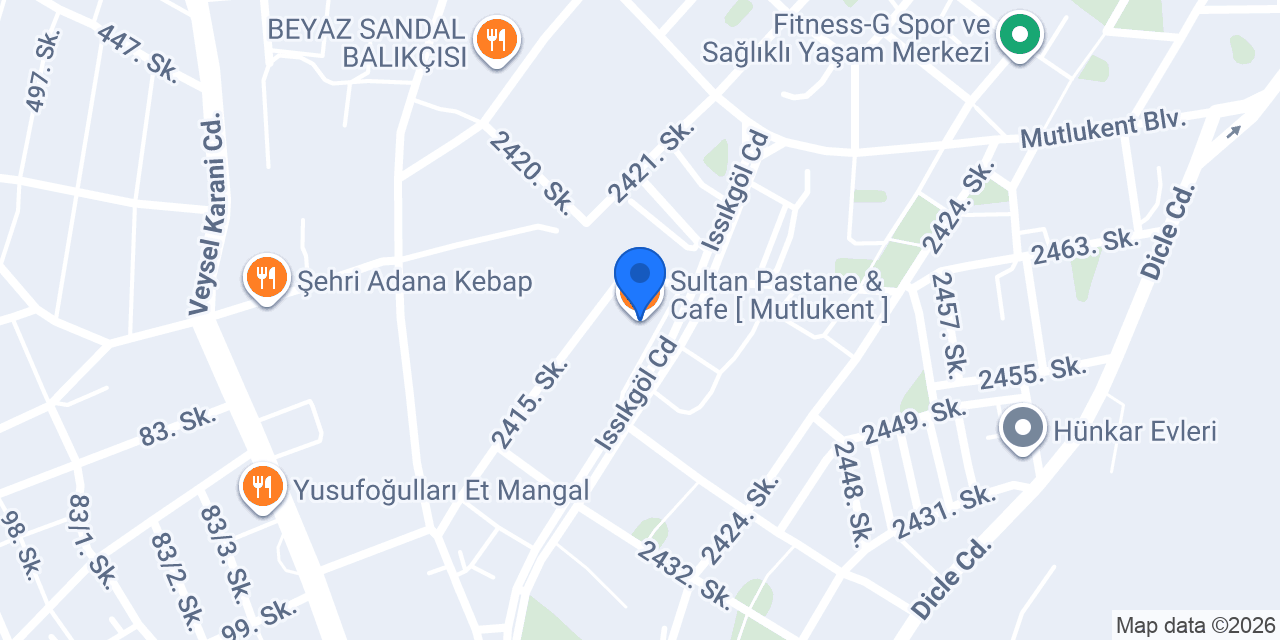 Sultan Pastane & Cafe [ Mutlukent ] konumu