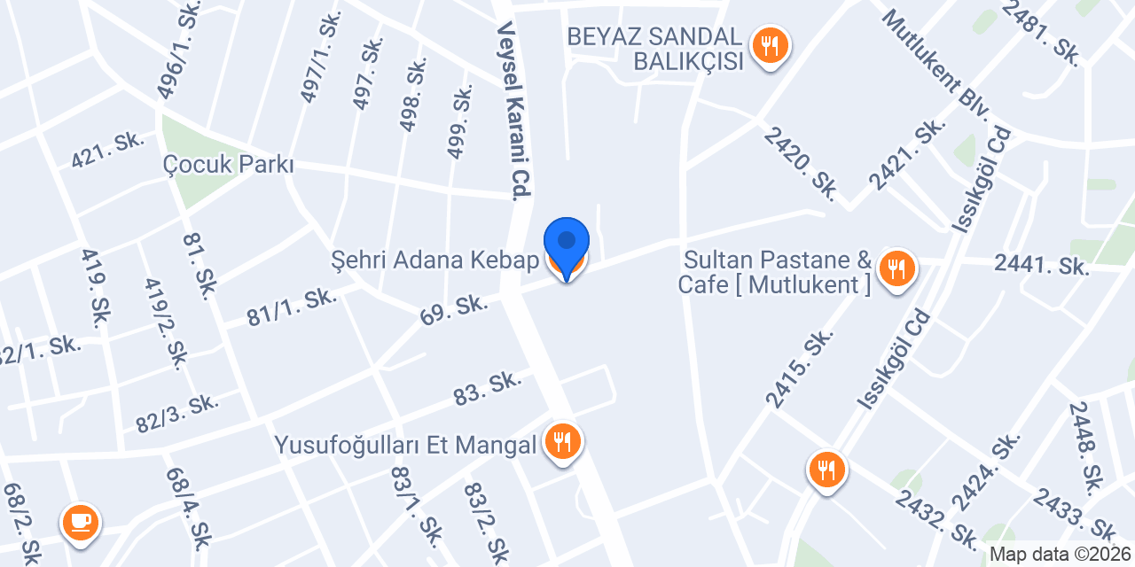 Şehri Adana Kebap konumu