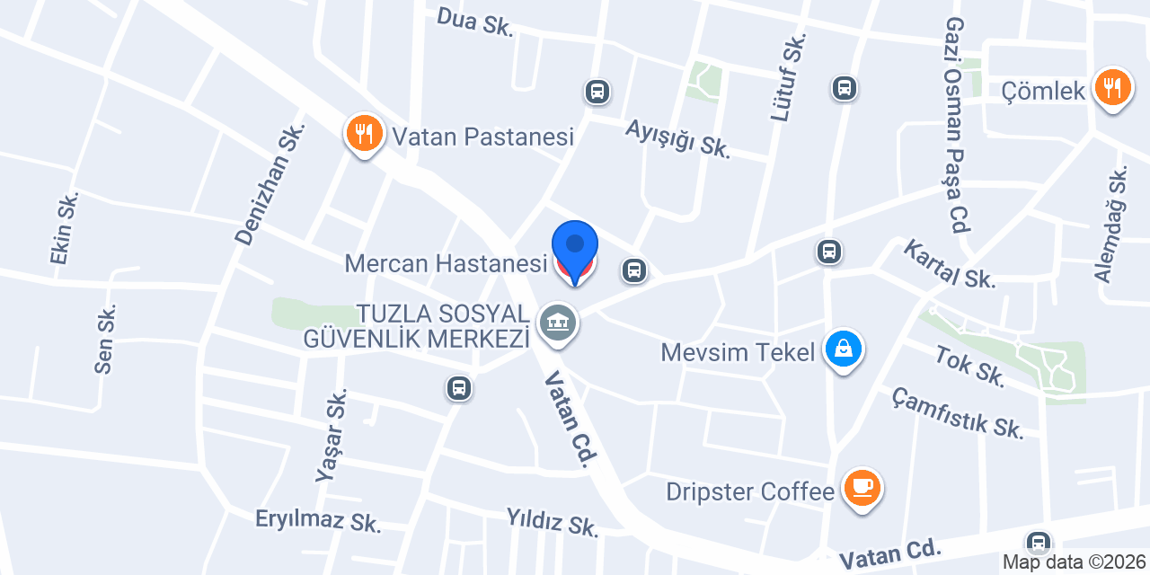 Mercan Hastanesi konumu