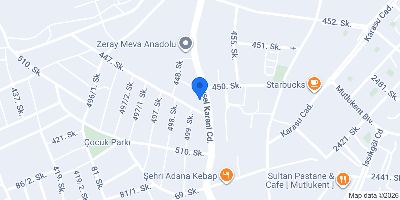 Ventus Veteriner Polikliniği (Mutlukent) konumu