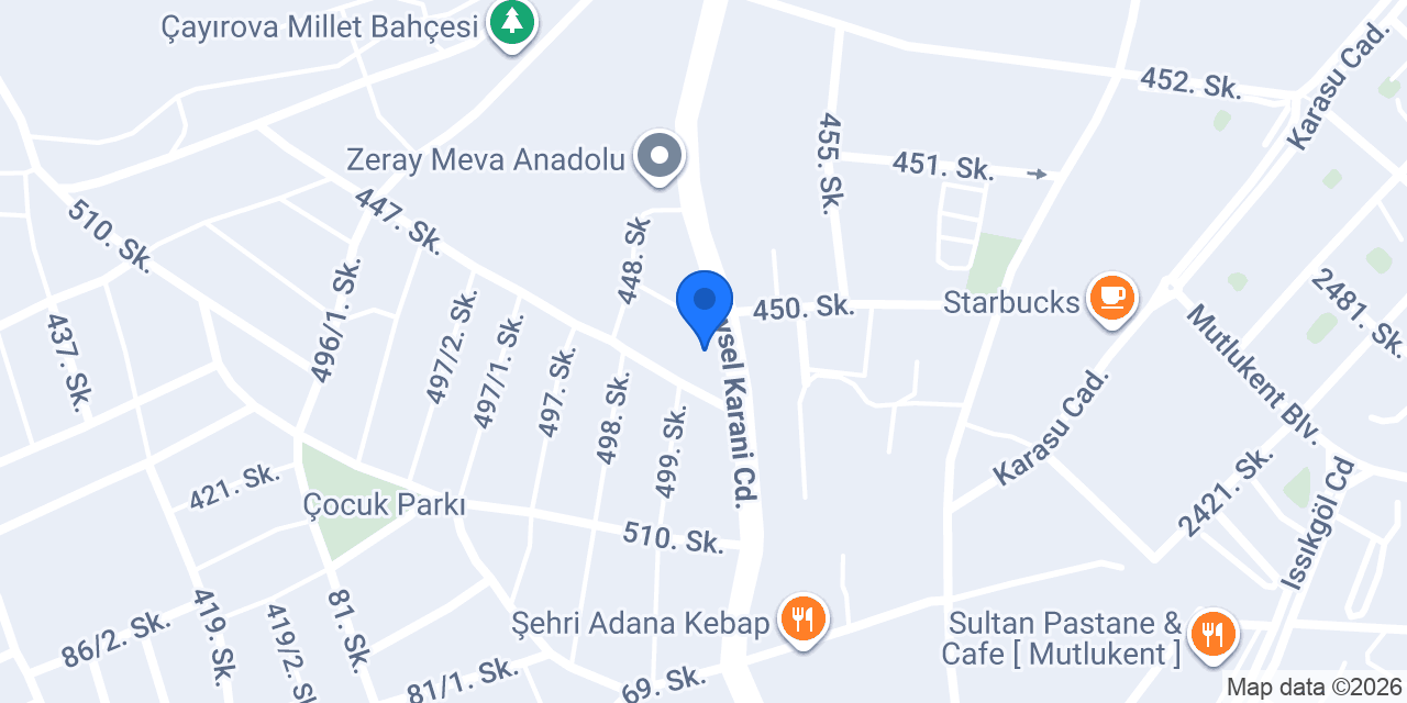 Beylerbeyi Profiterol Çayırova Mutlukent konumu