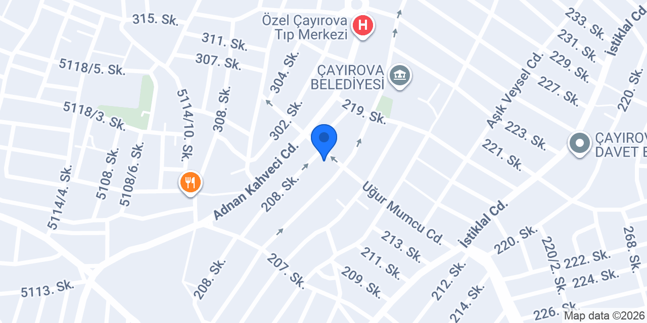Öz Çayırova Et konumu