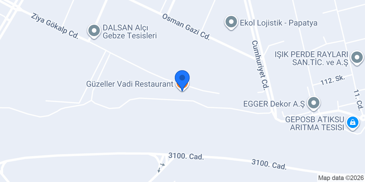 Güzeller Vadi Restaurant konumu