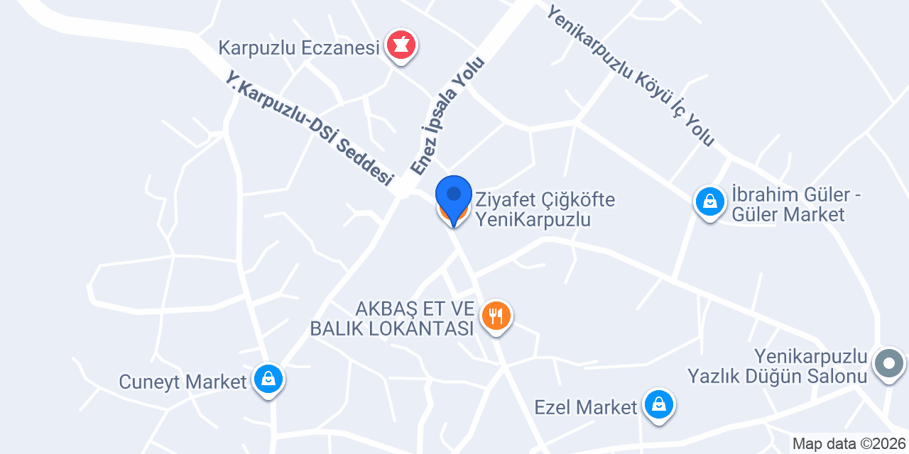 Ziyafet Çiğköfte YeniKarpuzlu konumu