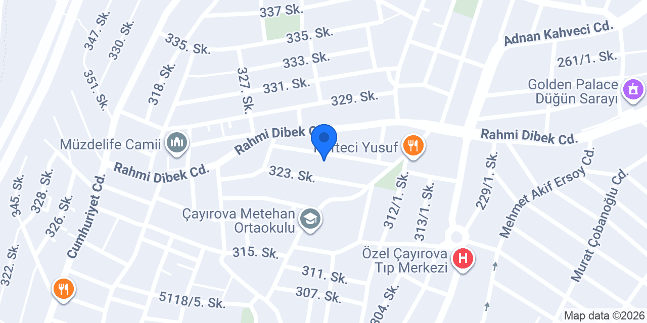 Çayırova Volkan mermer konumu