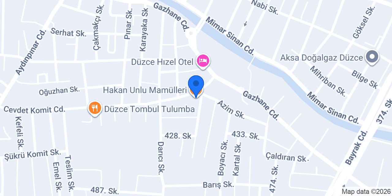 Hakan Unlu Mamülleri konumu