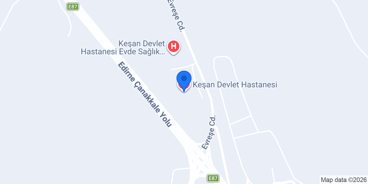 Keşan Devlet Hastanesi konumu