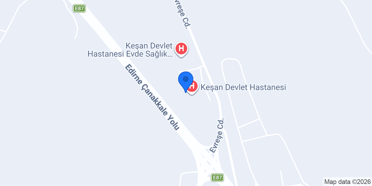 Keşan Devlet Hastanesi acil servis konumu
