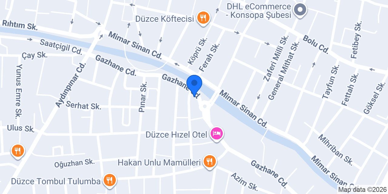 Düzce Park Otel konumu