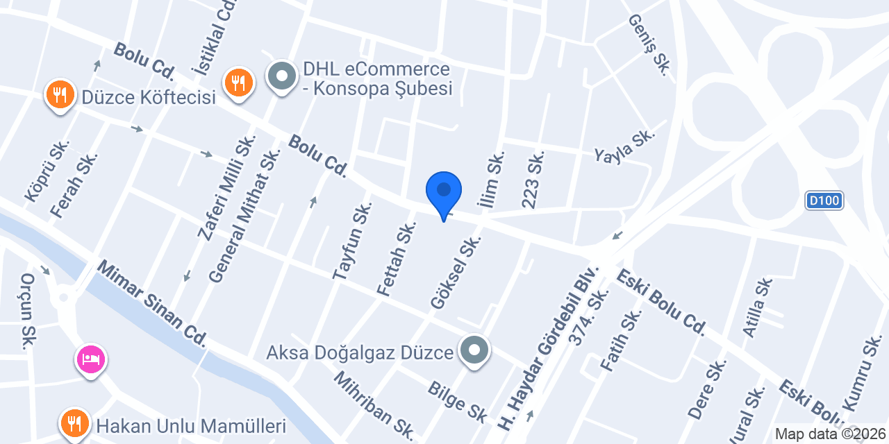Düzce Aydın Kitabevi - Kırtasiye konumu