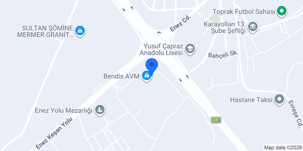 Big Fried's Keşan Bendis AVM konumu
