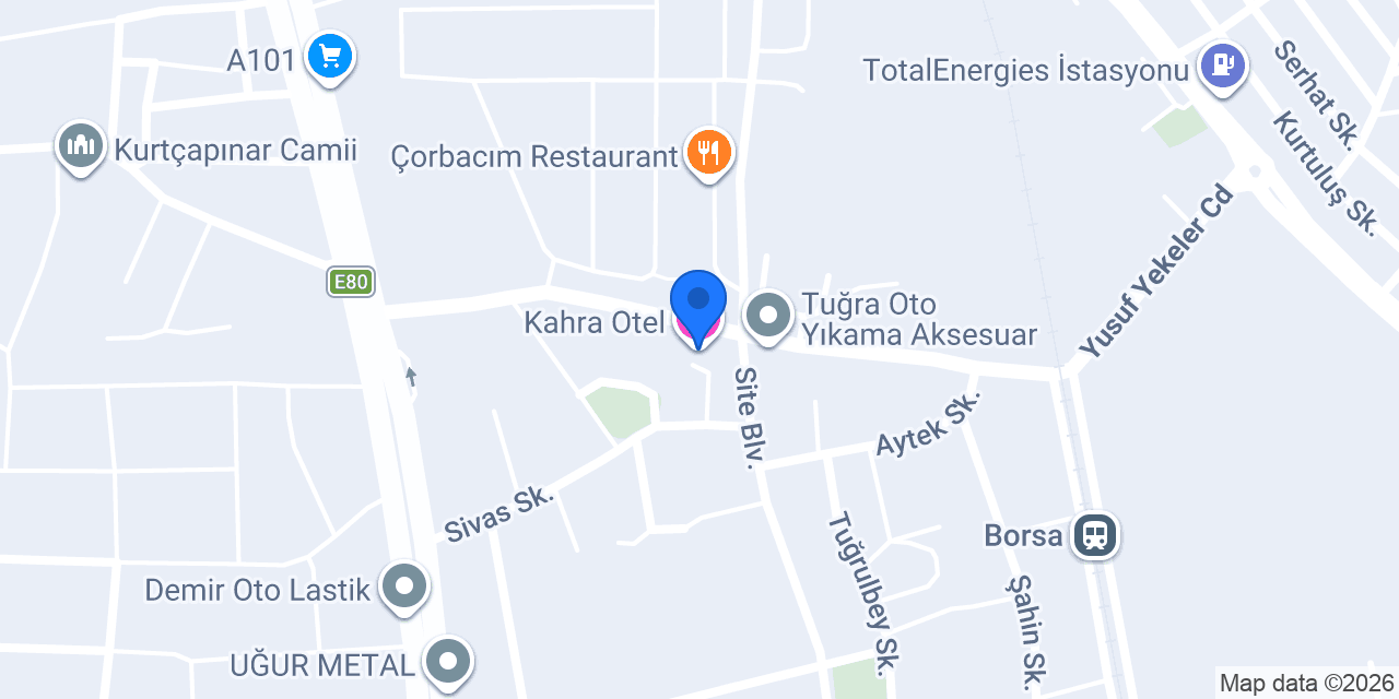 Kahra Otel konumu