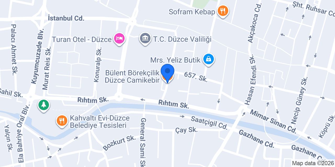 Bülent Börekçilik Düzce Camikebir konumu