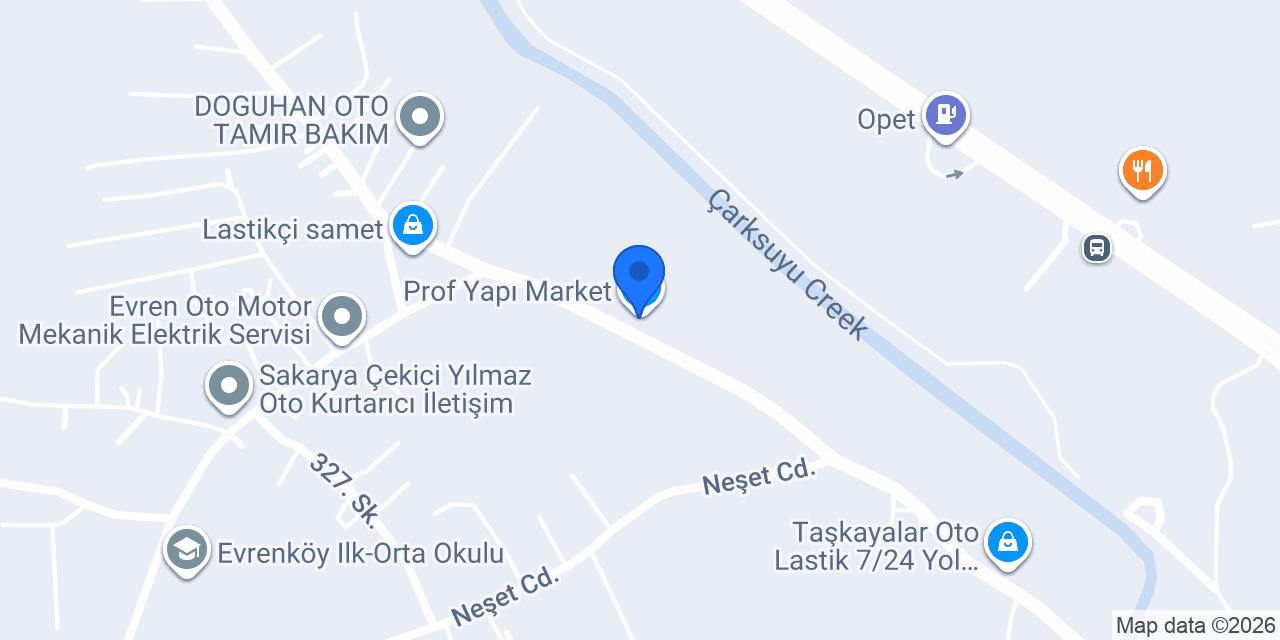 Prof Yapı Market konumu