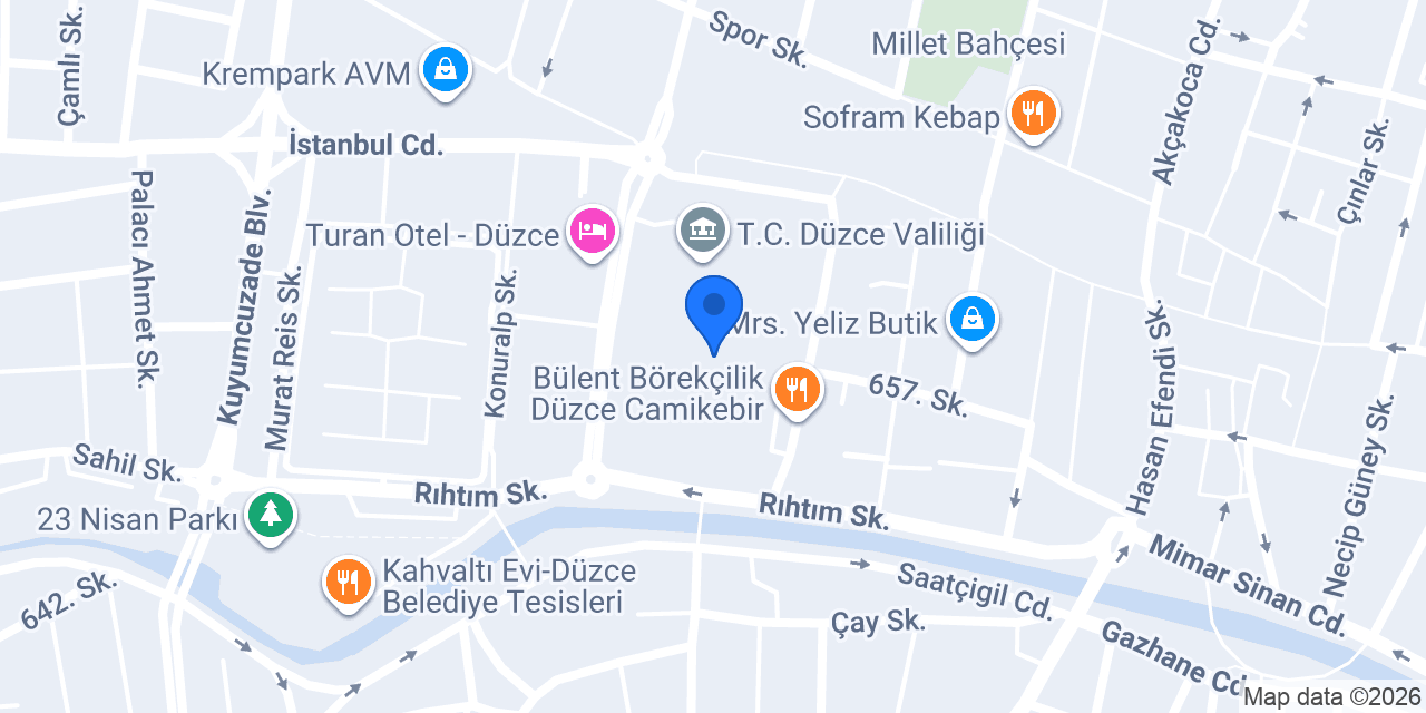 Düzce Defterdarlığı konumu
