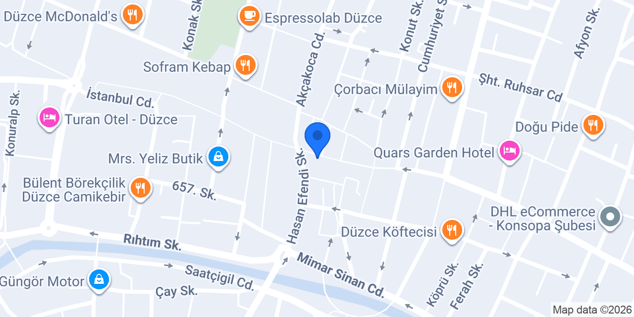 Avukat Ata Hazar ÇINARLI konumu