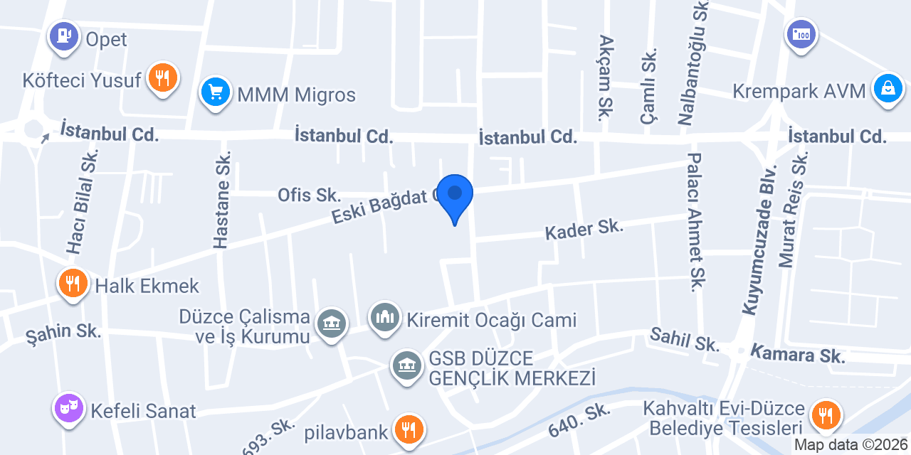Düzce MultiVet Veteriner Kliniği konumu