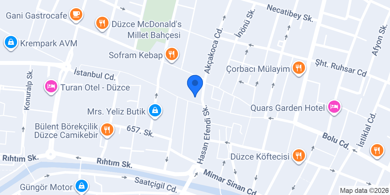 Düzce İşler Kitabevleri konumu