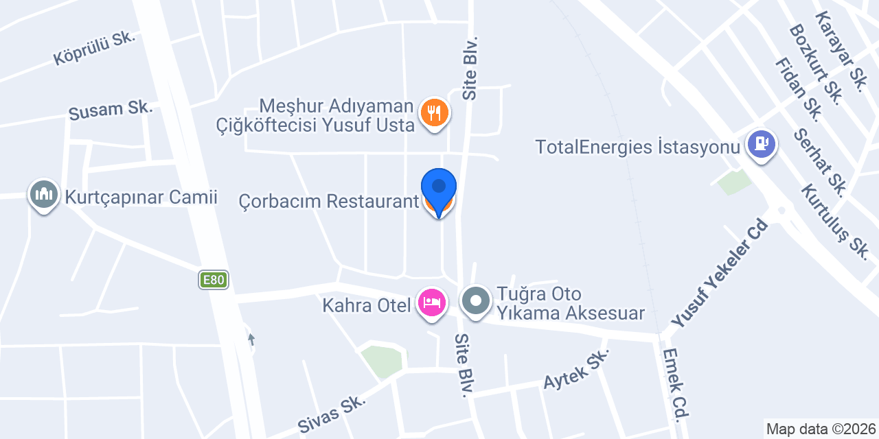 Çorbacım Restaurant konumu