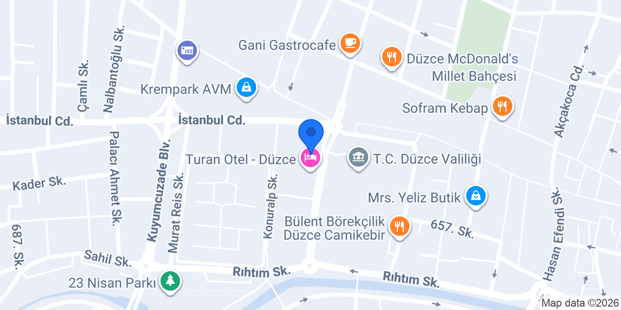 Garanti BBVA Düzce Meydan Şubesi konumu