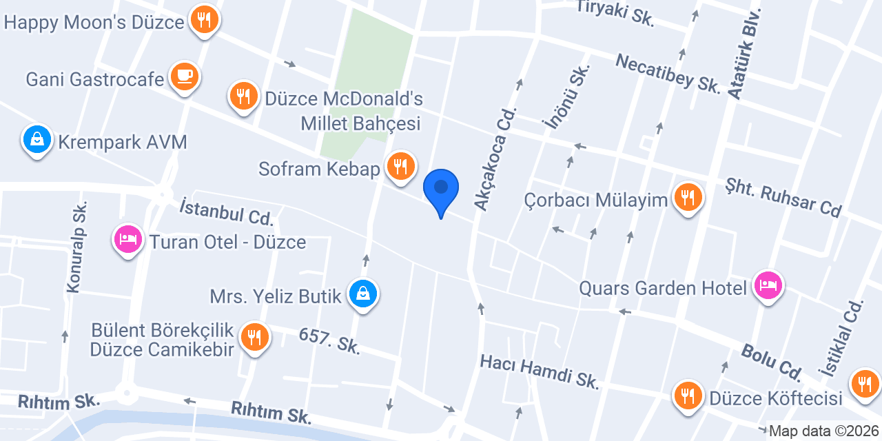 Hot Döner Düzce konumu