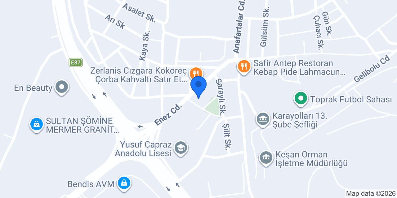 Yücel Tarım Keşan konumu