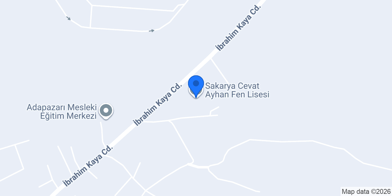 Sakarya Cevat Ayhan Fen Lisesi konumu