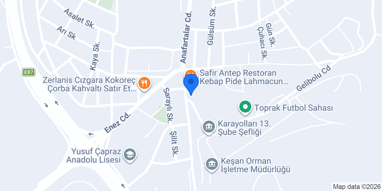 Midye D Toptan İmalat Satış Keşan konumu