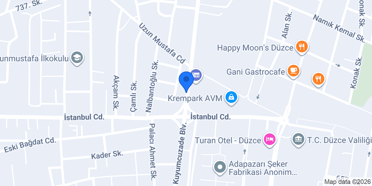 Sütlüce Kadayıf Düzce konumu