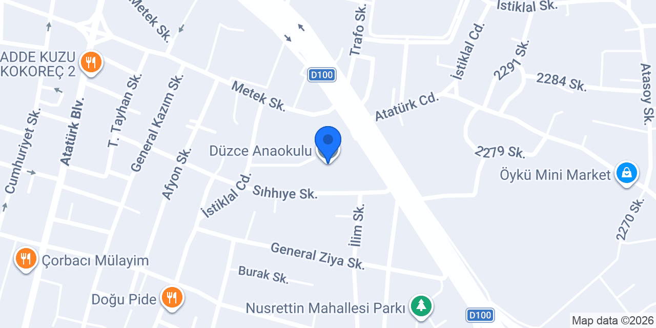 Düzce Anaokulu konumu
