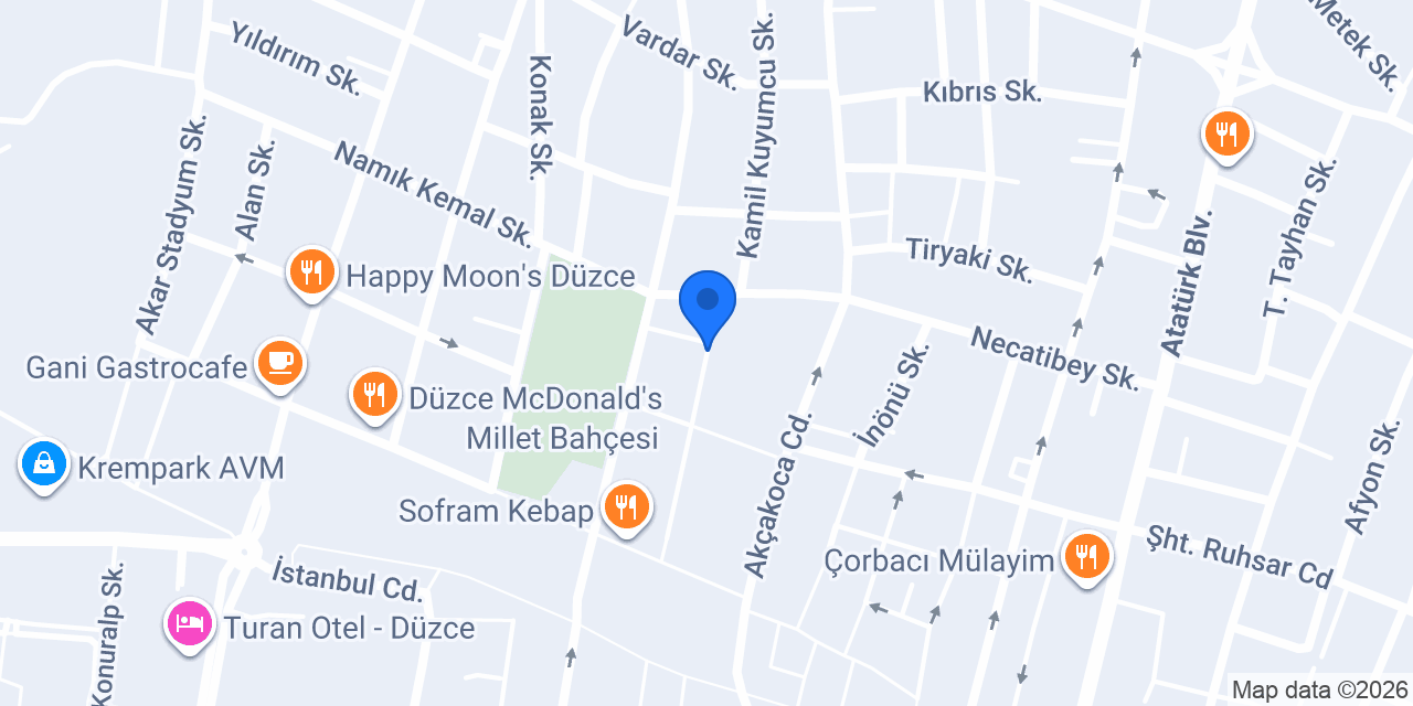 Düzce Mutlu İnşaat konumu