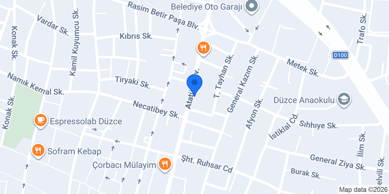 Örnek Mobilya Düzce konumu