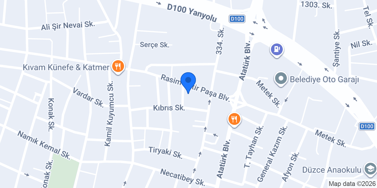 Düzcenin Börekçisi konumu