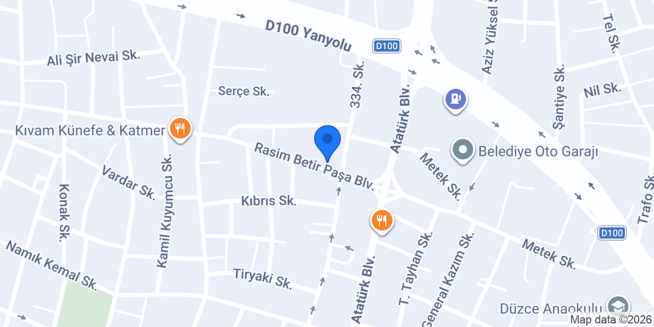Gazibey Baklava Düzce konumu