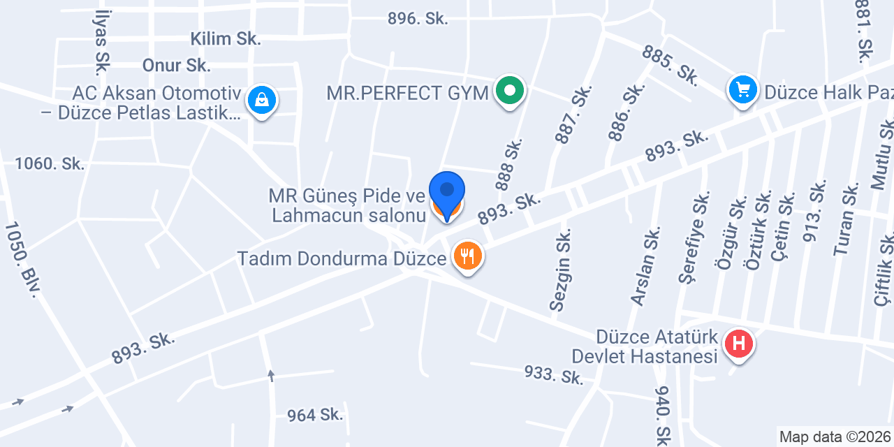 MR Güneş Pide ve Lahmacun salonu konumu