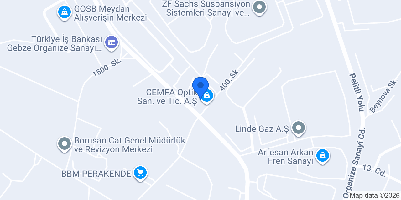 CEMFA Optik San. ve Tic. A.Ş. konumu