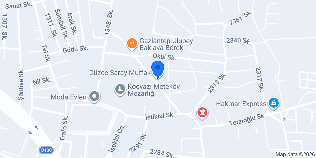 Düzce Saray Mutfak konumu