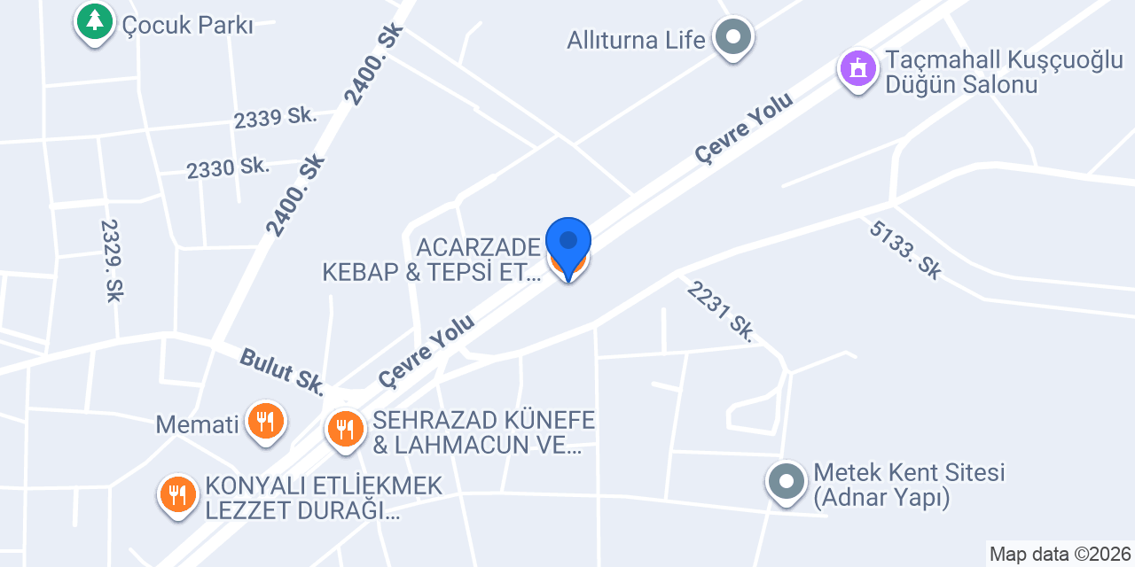 ACARZADE KEBAP & TEPSİ ET & LAHMACUN konumu