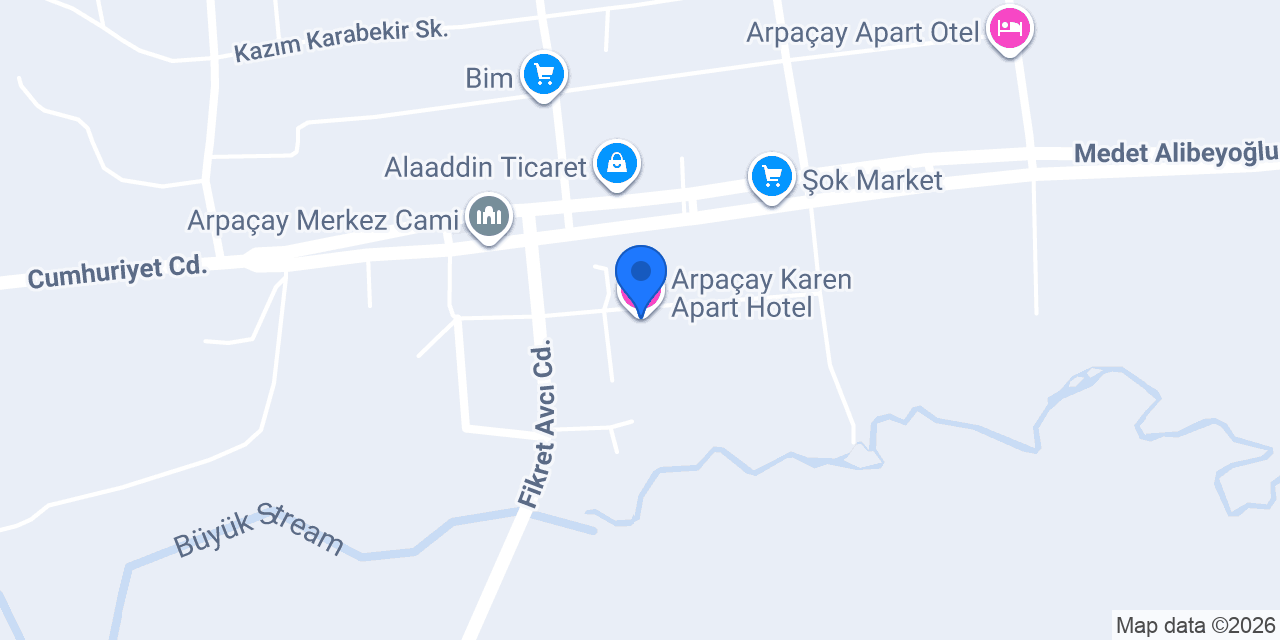 Arpaçay Karen Apart Hotel konumu