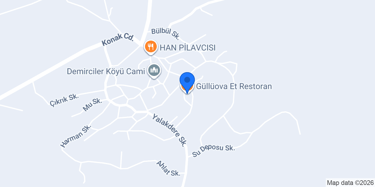 Güllüova Et Restoran konumu